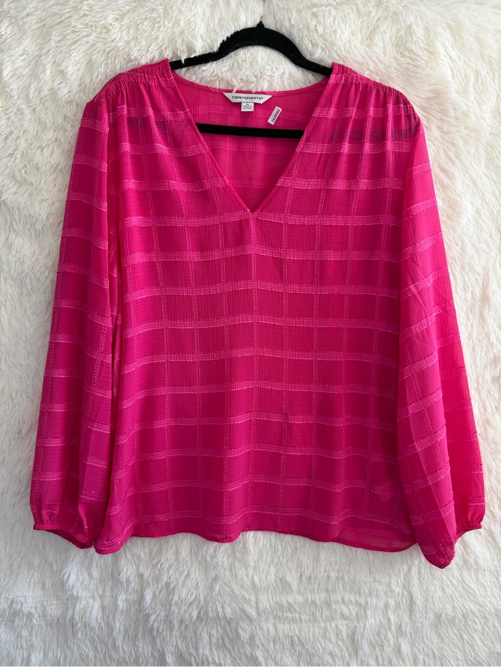 Counterparts Womens Boho Peasant Blouse Size XL Pink Corpcore Office Barbiecore